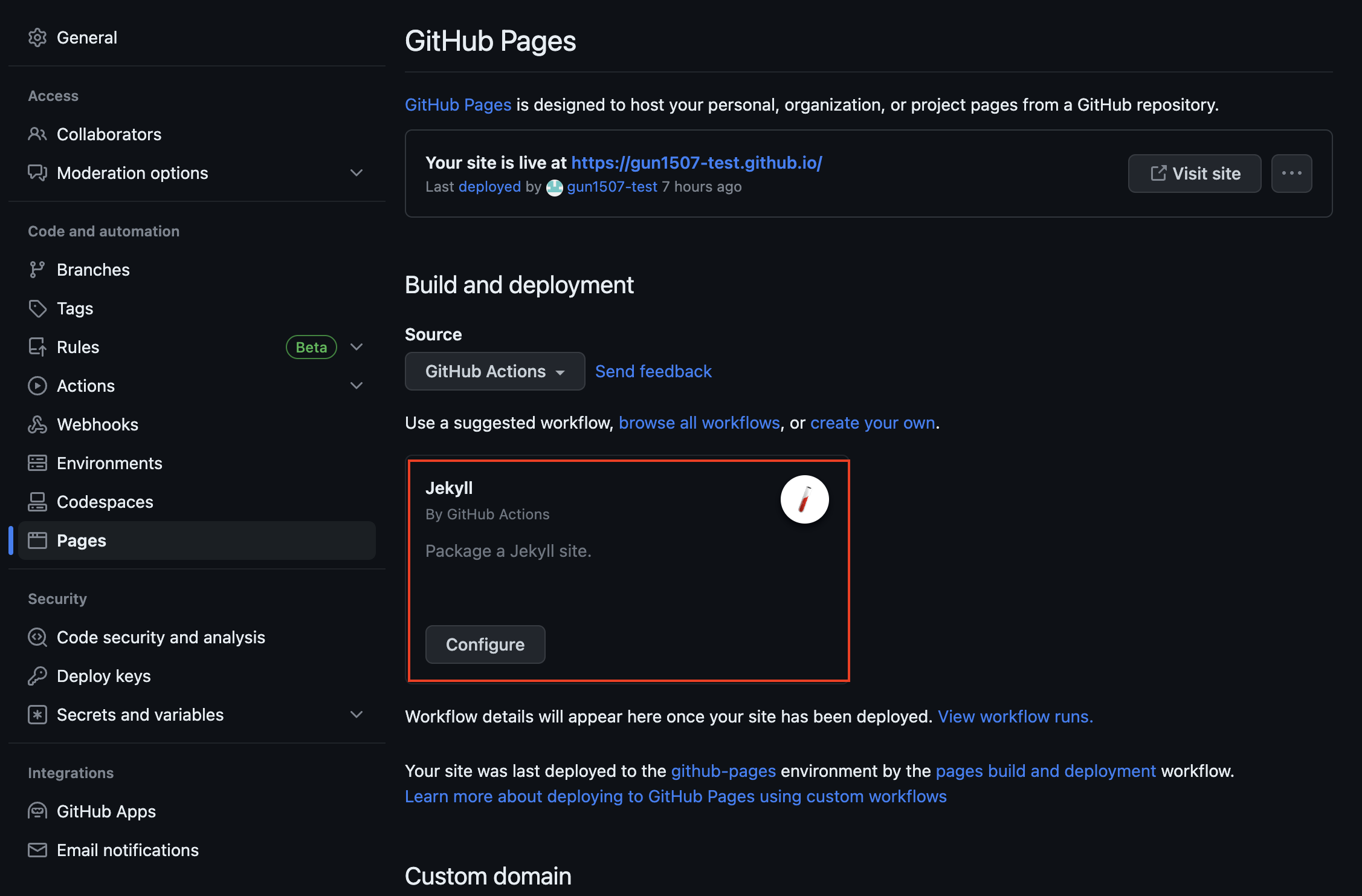 github-jekyll-configure